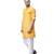 Svanik Yellow Blended Solid Men's Fashion Pathani Kurta