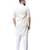Svanik Cream Blended Solid Men's Fashion Pathani Kurta