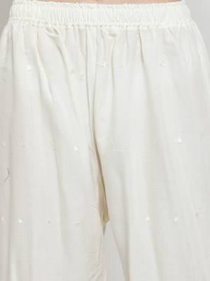 Off-white embroidered rayon palazzo-pants 5