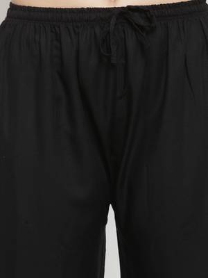 Black plain rayon palazzo-pants 5