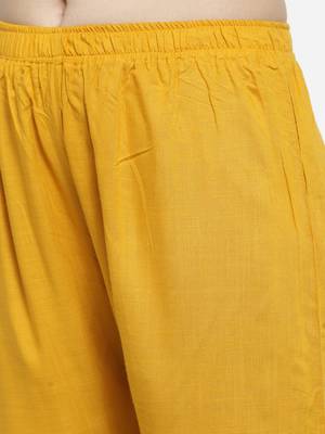 Mustard plain rayon palazzo-pants 5