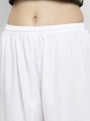 White printed rayon palazzo-pants 5