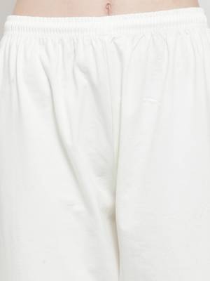 Off-white plain rayon palazzo-pants 5