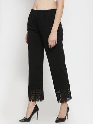 Black plain rayon palazzo-pants 3