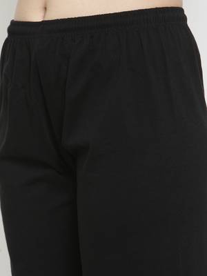 Black plain rayon palazzo-pants 5