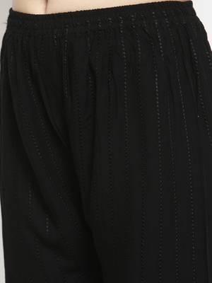 Black plain rayon palazzo-pants 5