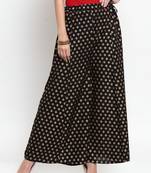 Black printed rayon palazzo-pants