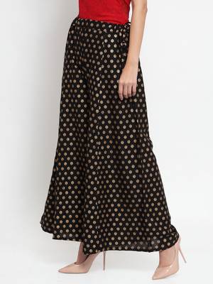 Black printed rayon palazzo-pants 3