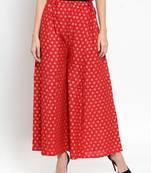 Red printed rayon palazzo-pants