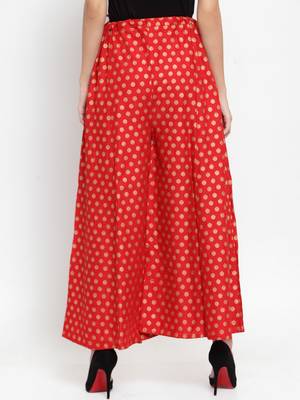 Red printed rayon palazzo-pants 4
