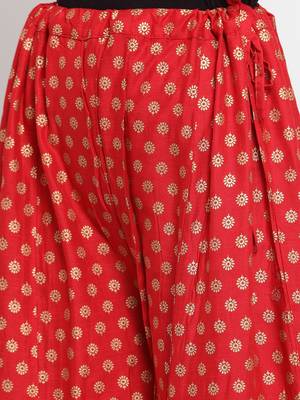 Red printed rayon palazzo-pants 5