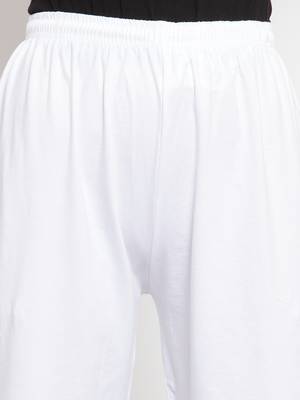 White plain rayon palazzo-pants 5