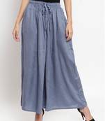 Grey plain rayon palazzo-pants