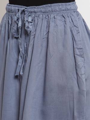 Grey plain rayon palazzo-pants 5