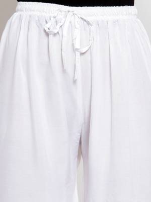 White printed rayon palazzo-pants 5