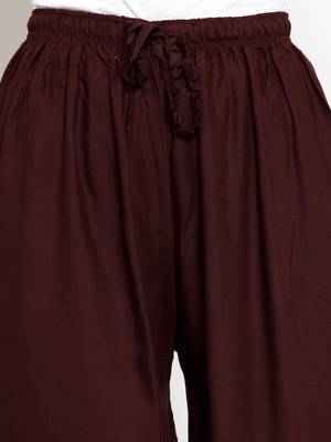 Coffee printed rayon palazzo-pants 5