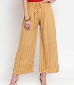 Fawn plain rayon palazzo-pants