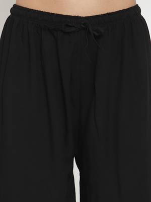 Black plain rayon palazzo-pants 5