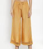 Fawn plain rayon palazzo-pants