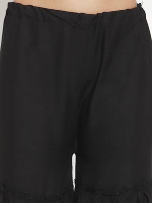Black plain rayon palazzo-pants 5