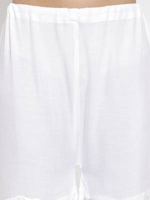 White plain rayon palazzo-pants 5