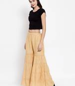 Fawn plain rayon palazzo-pants