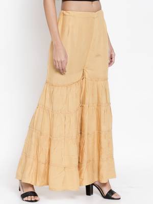 Fawn plain rayon palazzo-pants 2
