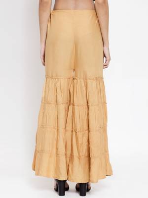 Fawn plain rayon palazzo-pants 3