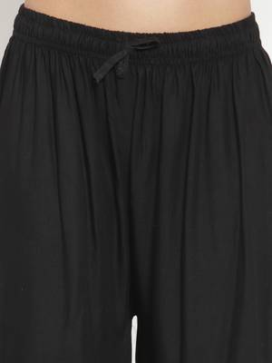 Black printed rayon palazzo-pants 5