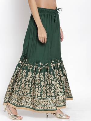 Green printed rayon palazzo-pants 3