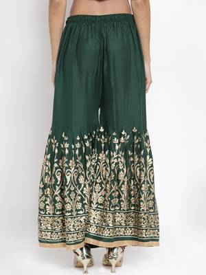 Green printed rayon palazzo-pants 4