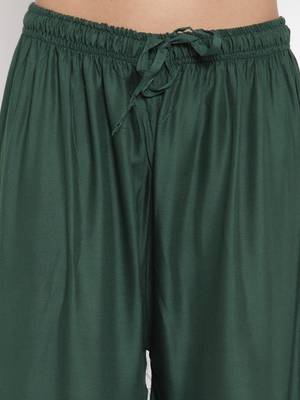 Green printed rayon palazzo-pants 5