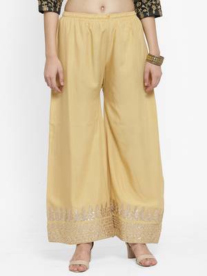 Fawn plain rayon palazzo-pants 1