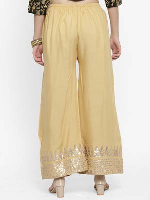 Fawn plain rayon palazzo-pants 4