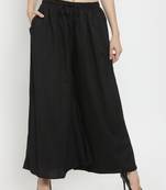 Black plain rayon palazzo-pants