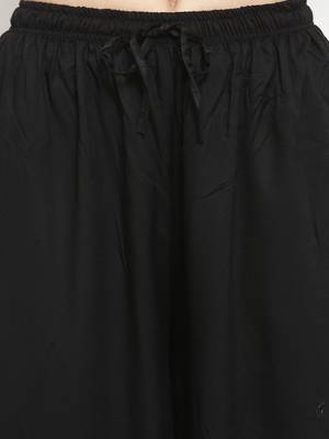Black plain rayon palazzo-pants 5
