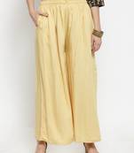 Fawn plain rayon palazzo-pants