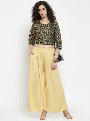 Fawn plain rayon palazzo-pants 2