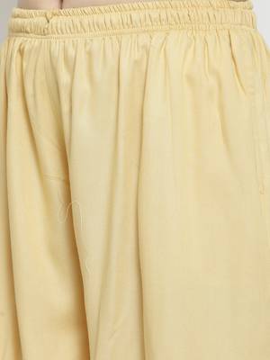 Fawn plain rayon palazzo-pants 5