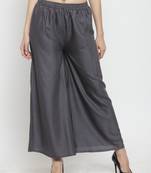 Grey plain rayon palazzo-pants