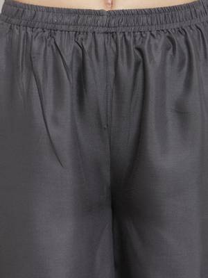 Grey plain rayon palazzo-pants 5