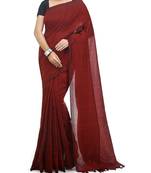 Merron Weaving Work Cotton Handloom Saree With blouse peice