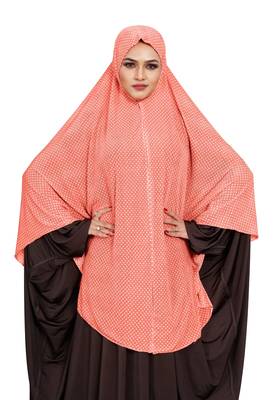 JSDC Women Polka Dot Printed Organic Jersey Abaya Hijab 3