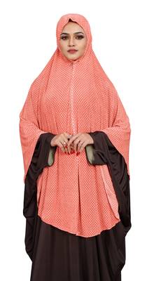 JSDC Women Polka Dot Printed Organic Jersey Abaya Hijab 4
