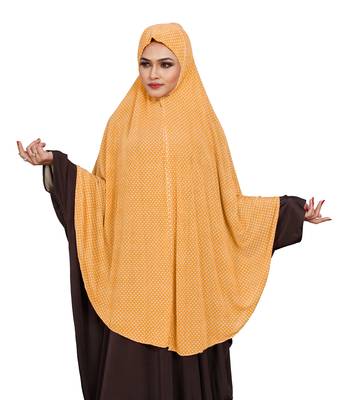 JSDC Women Polka Dot Printed Organic Jersey Abaya Hijab 1