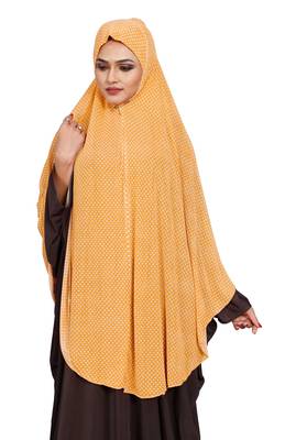 JSDC Women Polka Dot Printed Organic Jersey Abaya Hijab 2