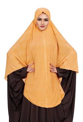 JSDC Women Polka Dot Printed Organic Jersey Abaya Hijab 3