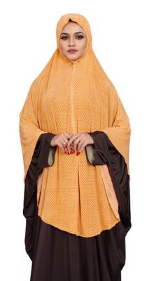 JSDC Women Polka Dot Printed Organic Jersey Abaya Hijab 4