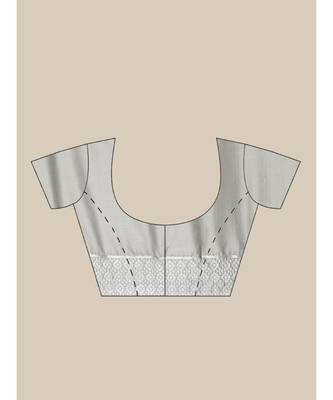 Grey Silk Blend Woven Zari Saree 3