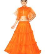 Kids Orange Lehenga Choli For Girls 